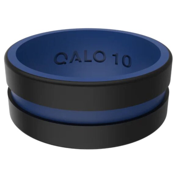 QALO Strata Folds Of Honor Thin Blue Line Silicone Ring Size 10 NWT - Picture 1 of 9